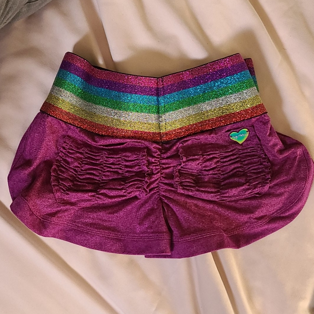 Cute booty lounge happy rainbow shorts